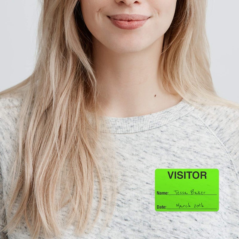 SBlabels Green Visitor Pass / 500 Fluorescent Green Visitor Identification Stickers / 2" x 3" Hall Pass Labels/Made in The USA - Image 4